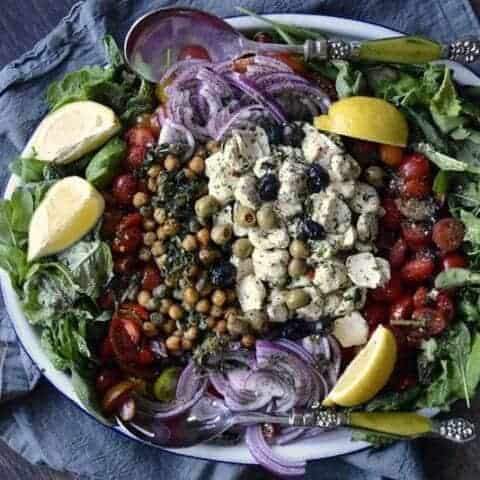 contemporary caprese platter salad