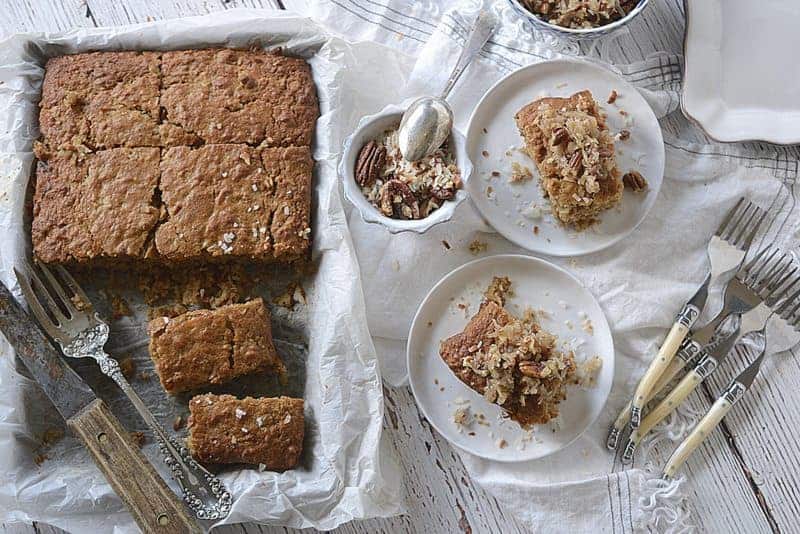 Oatmeal Cake {Coconut Topping} - Two Peas & Their Pod