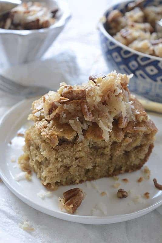 weekend coconut oatmeal pecan southern cake