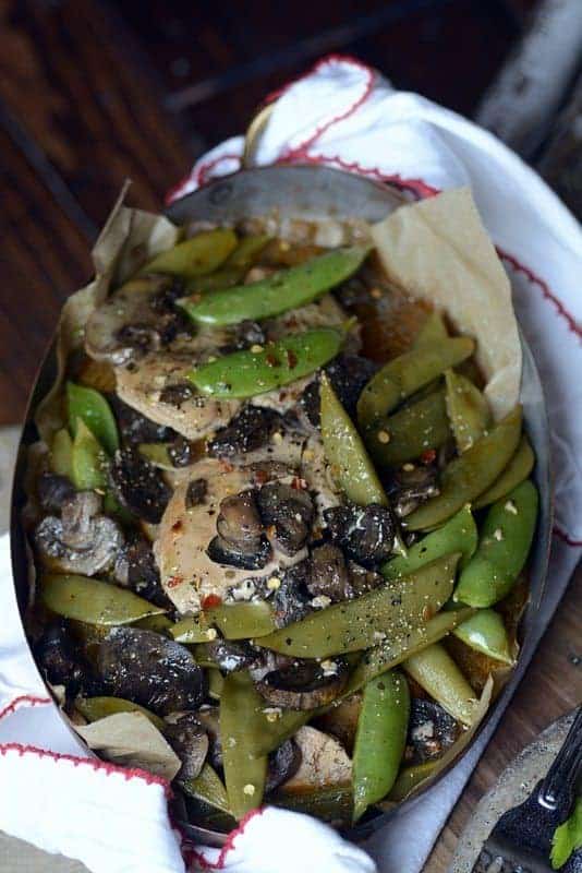 slow cooker chicken marsala and sugar snap peas