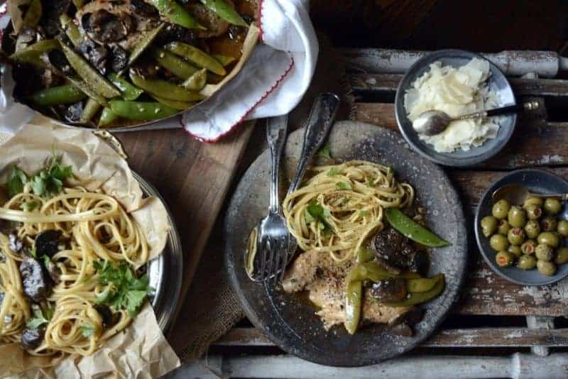 slow cooker chicken marsala and sugar snap peas