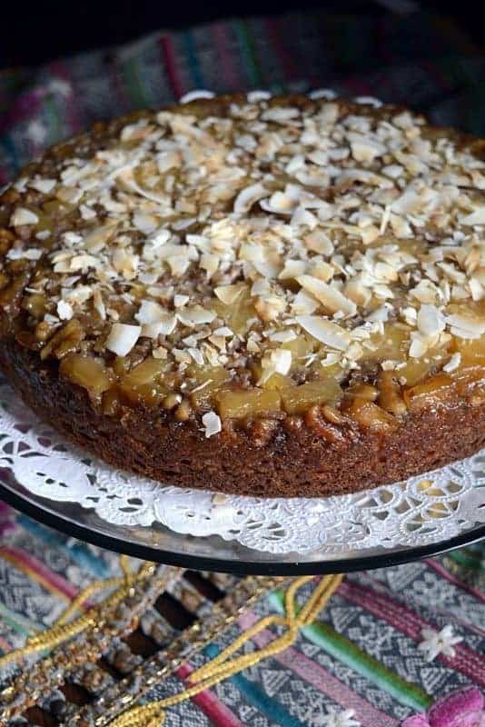 pineapple tidbit brown sugar walnut upside down cake