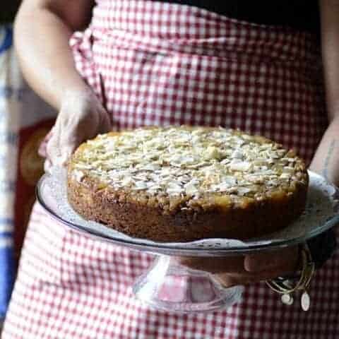 pineapple tidbit brown sugar walnut upside down cake