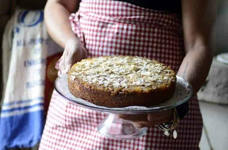 pineapple tidbit brown sugar walnut upside down cake Ally's Kitchen