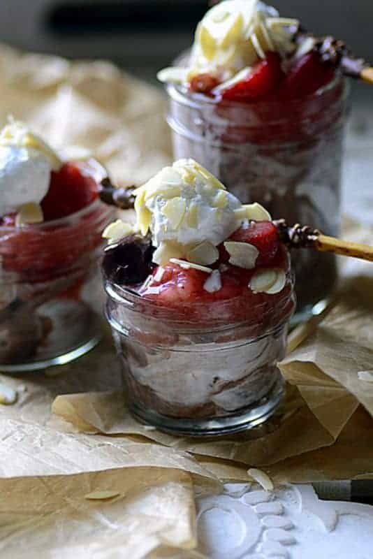 strawberry chocolate mousse jar