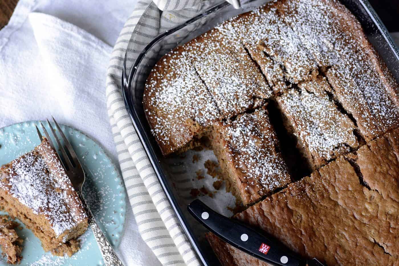 banana pumpkin walnut spice cake