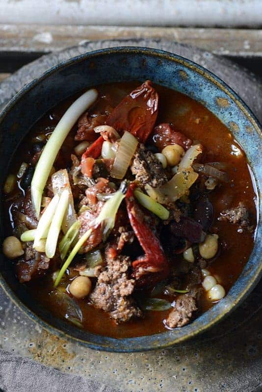 slow cooker aussie grassfed beef cowboy caviar layered chili