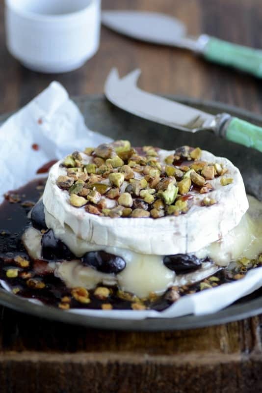 cherry bourbon baked brie