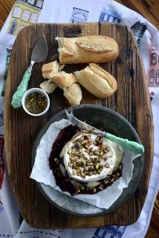 cherry bourbon baked brie