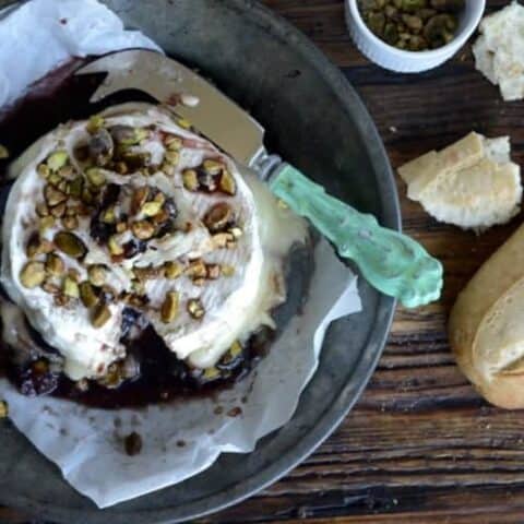 cherry bourbon baked brie