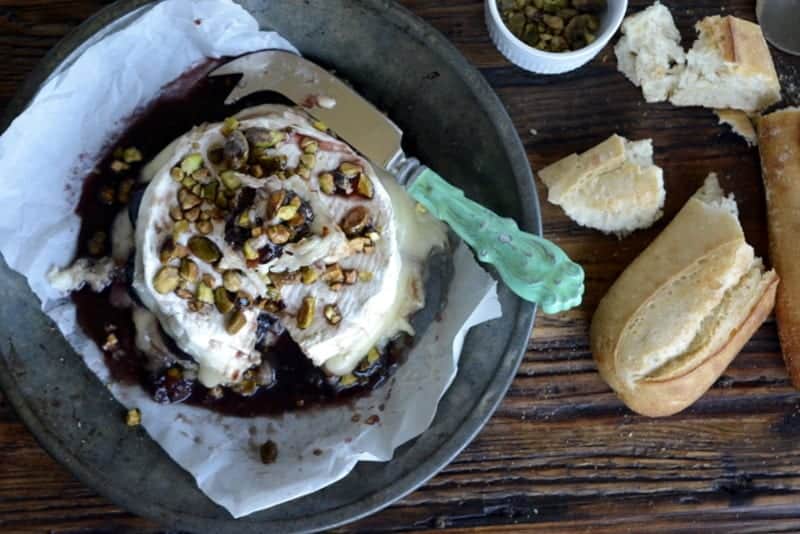 cherry bourbon baked brie