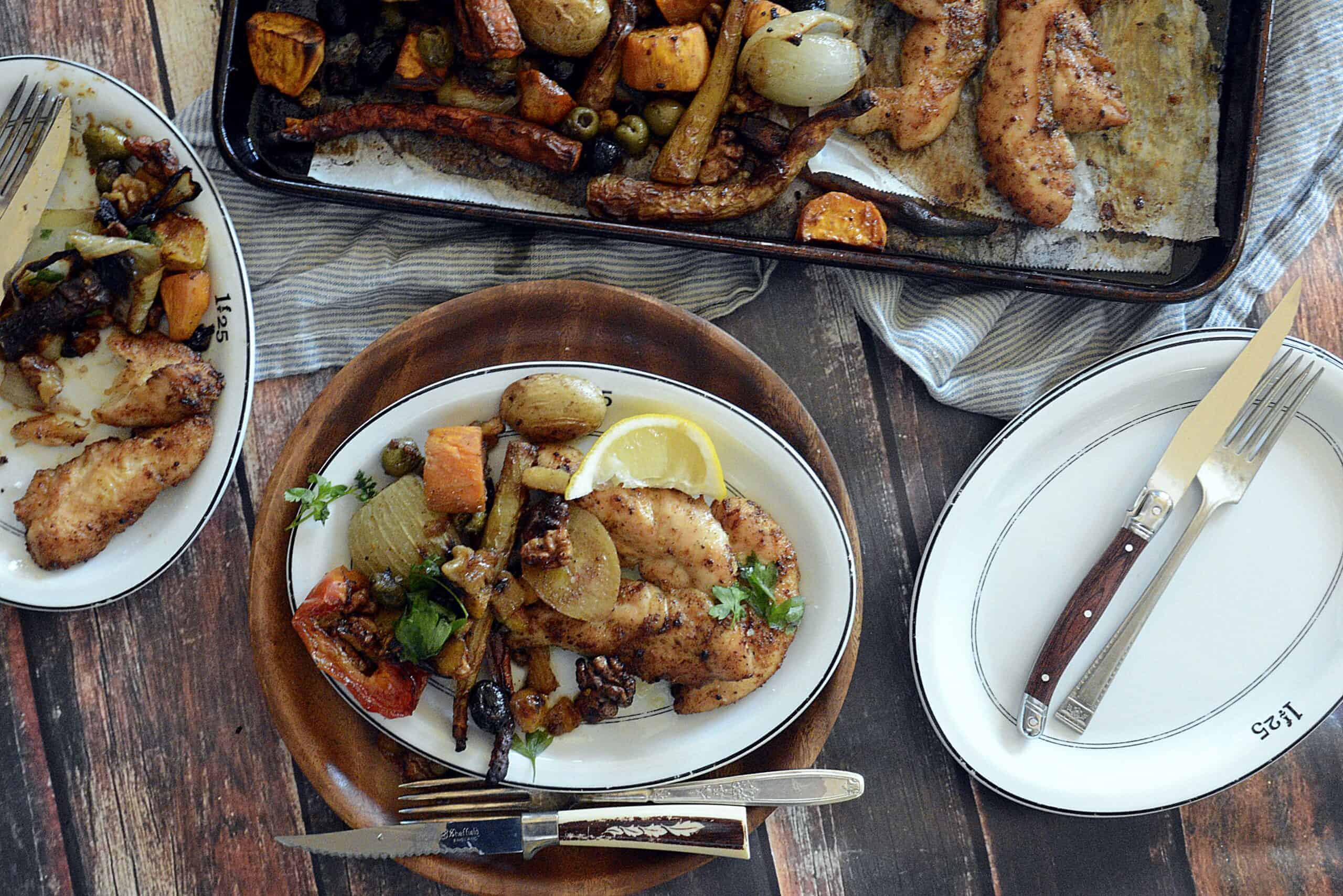 skinny girl sheet pan creole chicken