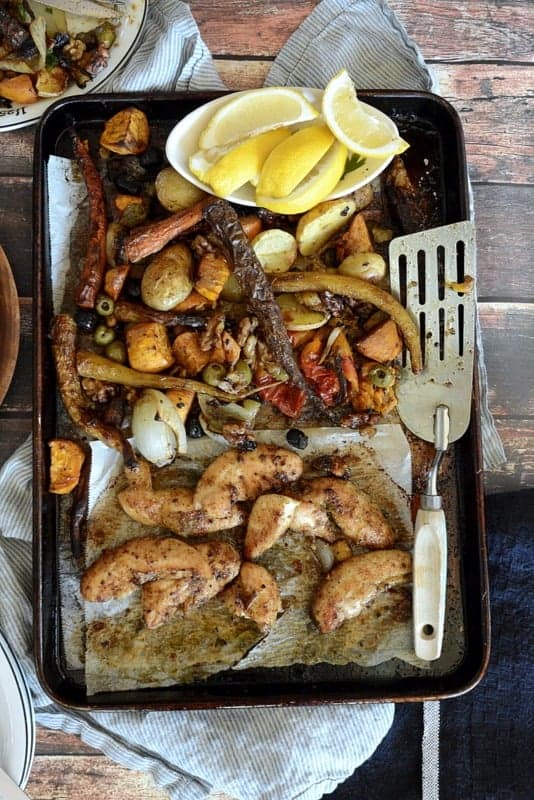 skinny girl sheet pan creole chicken