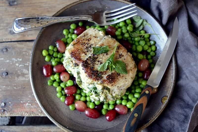 skinny girl stuffed pork chops