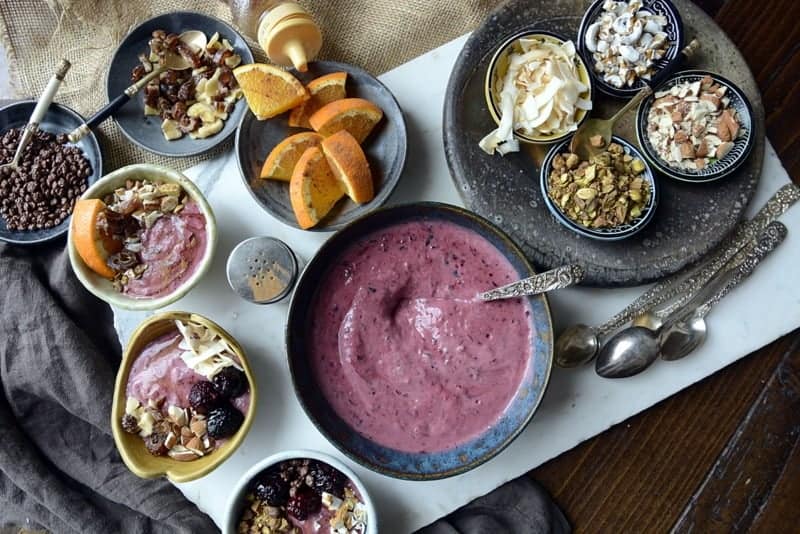 mixed berry smoothie bowl, smoothie bowls