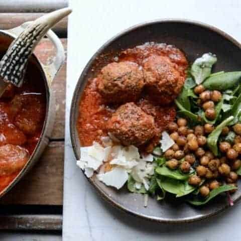 french onion lamb meatballs