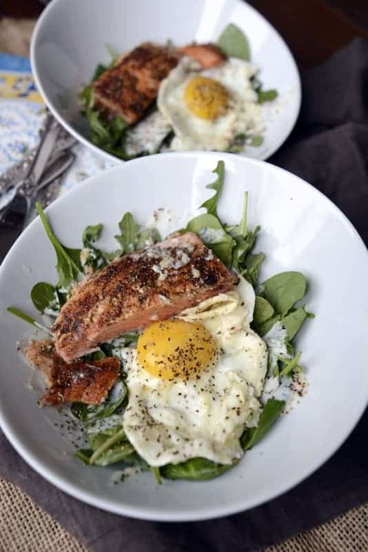 simple salmon and egg salad