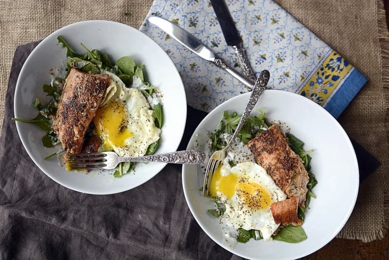 simple salmon and egg salad