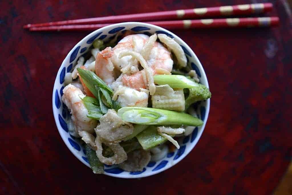  shrimp veggie noodle bowl