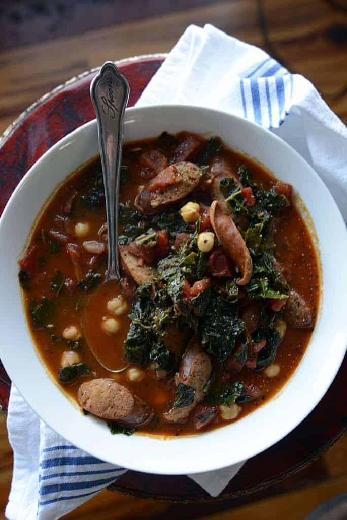 Andouille Sausage Beans & Kale Stew