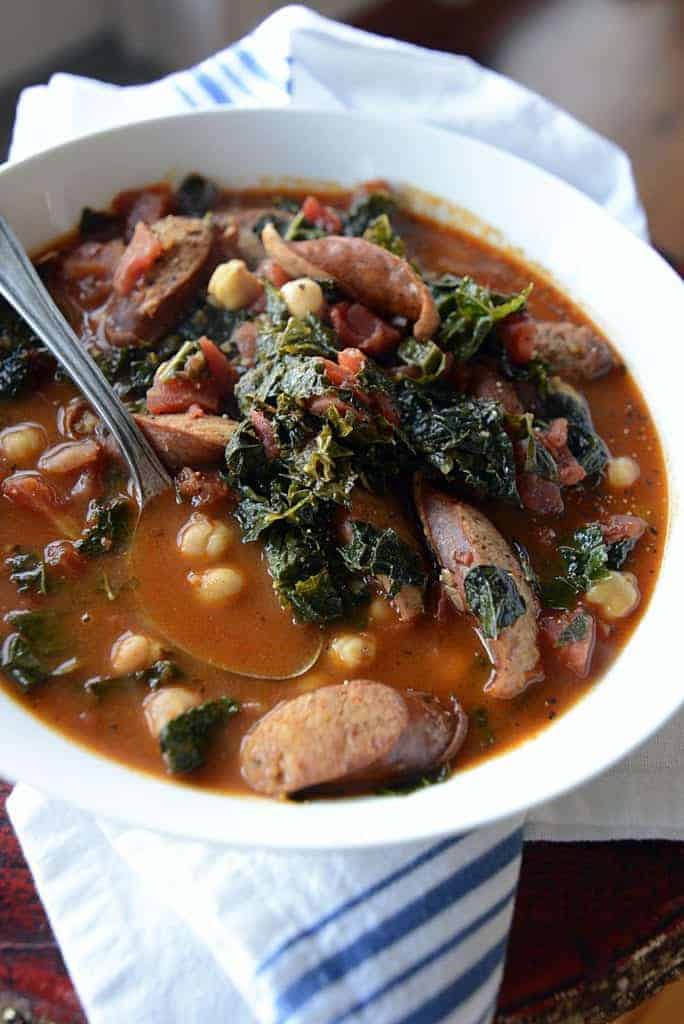 Andouille Sausage Beans & Kale Stew