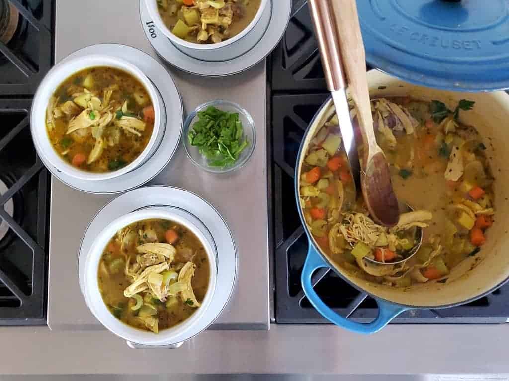 Organic Hearty Italian Vegetable Soup Made With Chicken Bone Broth