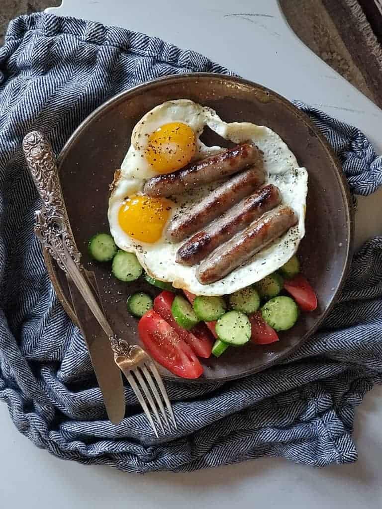 breakfast sausage and eggs