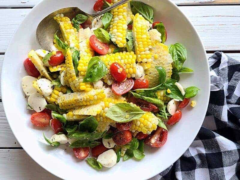 corn caprese salad