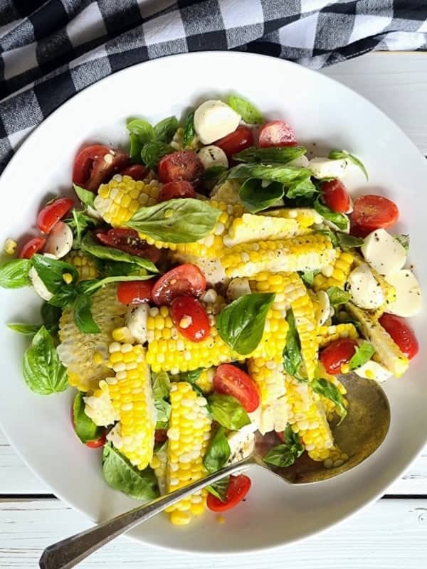 corn caprese salad