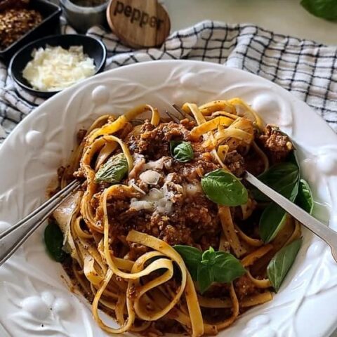 almond parmesan bolognese