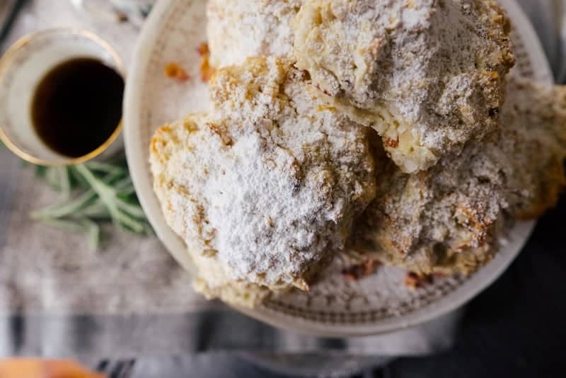 almond crinkly rose scone