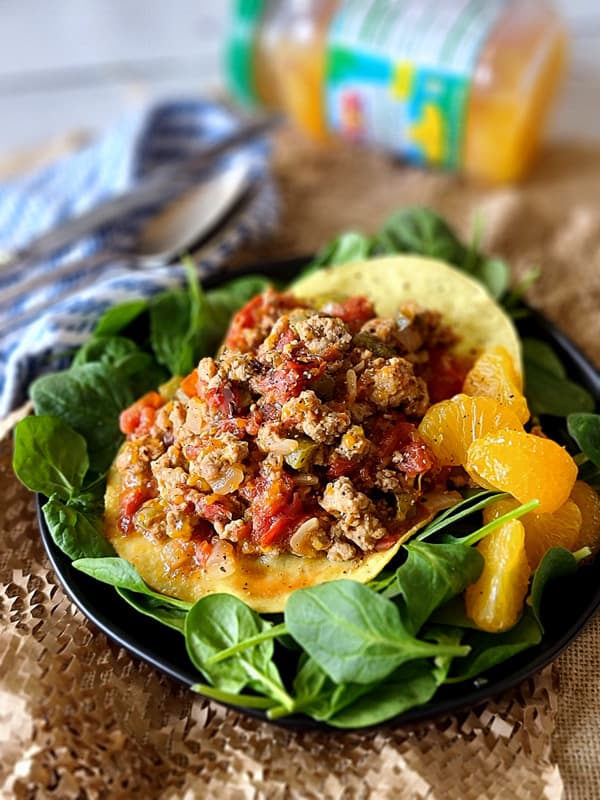 creole pork tostadas