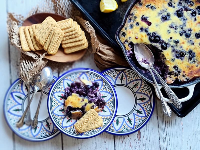 lemon blueberry ricotta custard