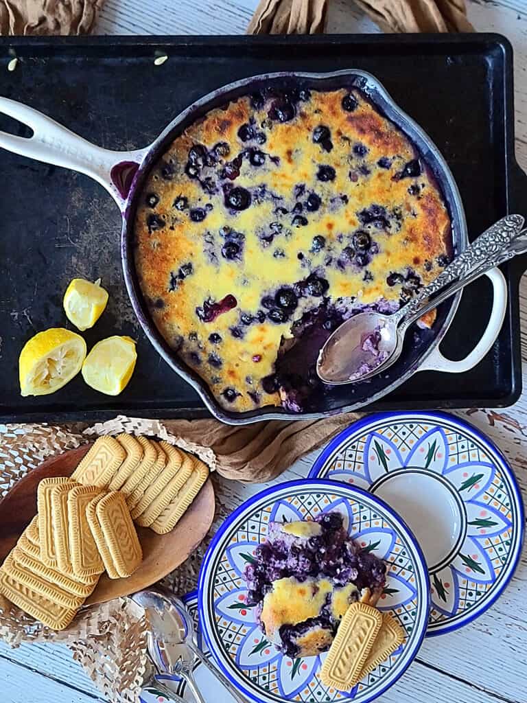 lemon blueberry ricotta custard