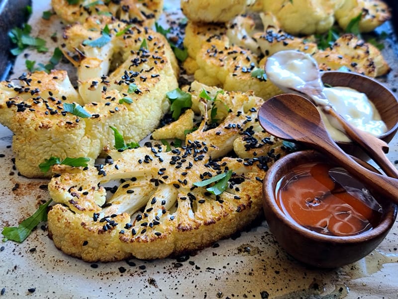 roasted spicy cauliflower steak