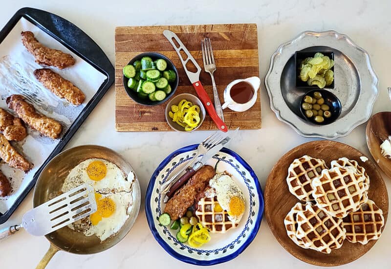 buttermilk spicy chicken tenders waffles chicken waffles fried chicken