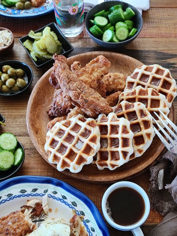 Buttermilk Spicy Chicken Tenders Waffles Chicken Waffles Fried Chicken