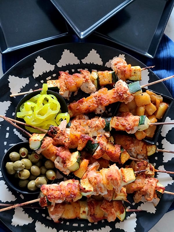 red curry chicken skewers