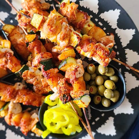 red curry chicken skewers