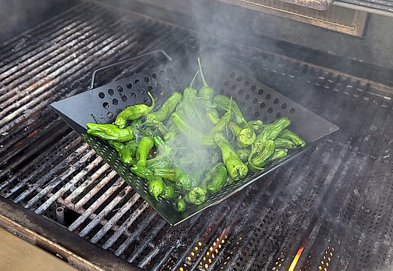 Grilled Skewered Shishito Peppers With Teriyaki Glaze Recipe