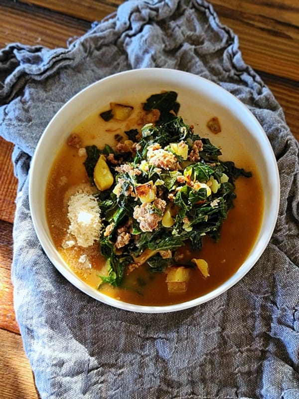 Quick Collards and Potatoes Italian Soup