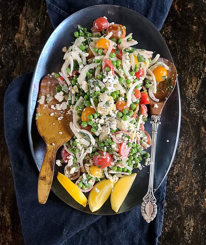 The Best Mediterranean Green Pea Tomato Salad