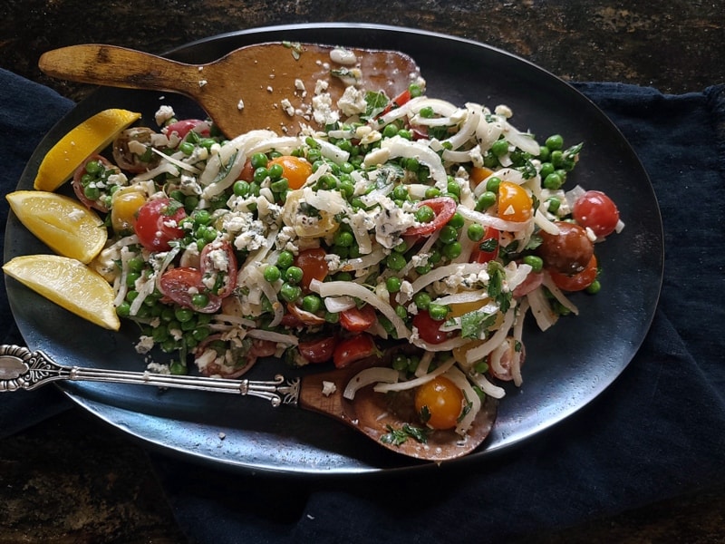 The Best Mediterranean Green Pea Tomato Salad