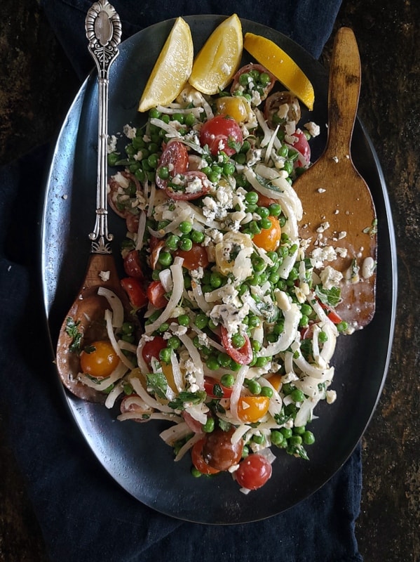 The Best Mediterranean Green Pea Tomato Salad