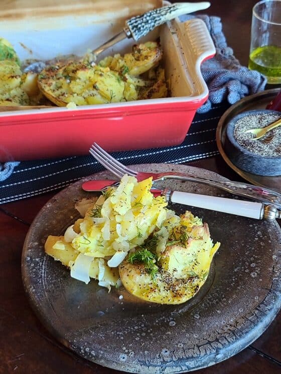 Easy Salt Vinegar Smashed Potatoes salt vinegar potatoes potatoes