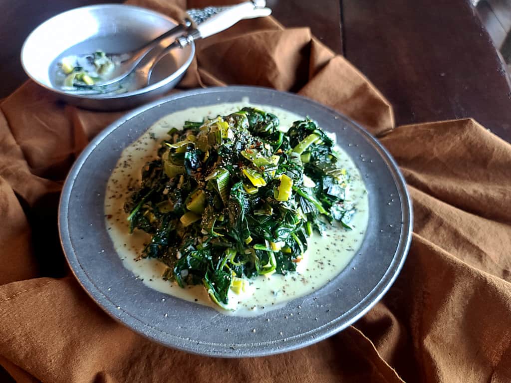 Creamed Spinach and Leeks