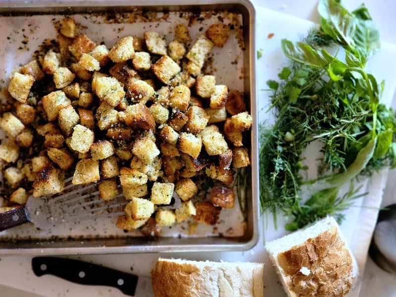 Easy Homemade Croutons (Garlic & Parmesan) • Salt & Lavender