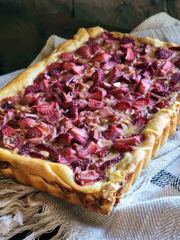 Strawberry Rhubarb Custard Tart