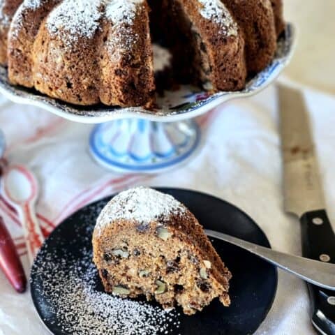 Applesauce Raisin Bundt Cake - Baking for the Firemen