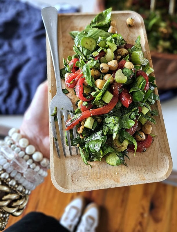 Spinach Chickpea Salad